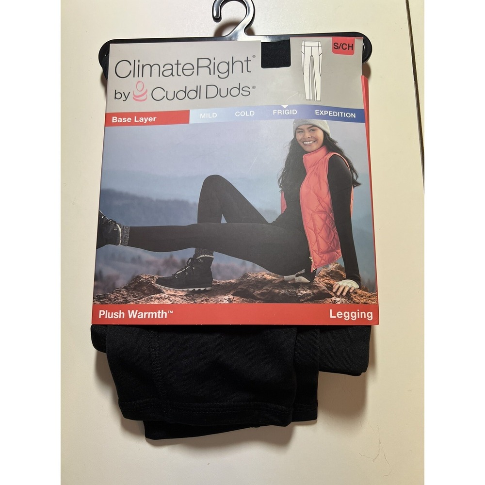 Climate Right by Cuddle Duds Leggings Women's Plush Warmth Base Layer S/CH